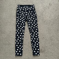 Never Worn Xs Outdoor Voices No Longer Sold Polka Dot Leggings Fitted Polka Dot Casual Bottoms, Polka Dot Leggings, Outdoor Voices, Outdoor Woman, Pant Jumpsuit, The Voice, Polka Dot, White Black, White And Black