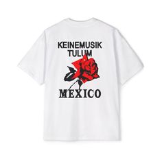 Introducing the Keinemusik Techno T-shirt, a must-have for any music enthusiast. Crafted with care, this standout piece features the renowned "Keinemusik" motif and the captivating "Mexico Rose" design. Made from high-quality, breathable cotton fabric, it ensures comfort while keeping you stylish. Available in a versatile white color, this t-shirt pairs effortlessly with any streetwear ensemble, making it a staple in your wardrobe. Designed for aficionados of house music and techno, this Keinemu Relaxed Fit T-shirt With Text Print For Music Festivals, Band Merch T-shirt With Logo For Concert, Music-themed White Tops With Letter Print, Band Logo T-shirt For Concerts, Relaxed Fit, Band Logo T-shirt For Concerts With Relaxed Fit, Relaxed Fit Concert T-shirt With Band Logo, Summer Music-themed Tops With Graphic Design, Relaxed Fit Tops With Text Print For Music Festivals, Summer Music-themed Graphic Tops