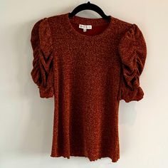 Originally Purchased On Shopbop. Never Worn And In Perfect Condition! Fitted Elastic Like Material While Still Comfortable And Not Tight. Chic Shimmer Top For Fall, Chic Shimmer Tops For Fall, Stretch Glitter Tops For Fall, Festive Shimmer Top For Fall, Festive Fall Shimmer Top, Glamorous Sparkling Tops For Fall, Trendy Metallic Tops For Fall, Trendy Shimmer Tops For Fall, Casual Fitted Shimmer Tops