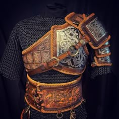 the armor is made up of different types of leathers