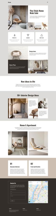 the website design for an interior designer