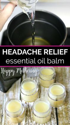 Headache Relief Essential Oils, Natural Headache, Balm Recipe, Salve Recipes, For Headaches, Natural Headache Remedies, Tension Relief