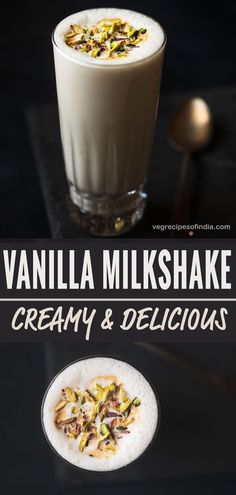 vanilla milkshake with creamy and delicious toppings