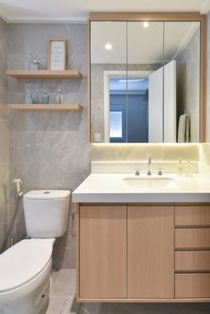 a white toilet sitting next to a sink in a bathroom under a large framed mirror