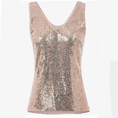 Grace Karin Side Zipper Sequin Sleeveless Top Brand New With Tags Size Medium Rose Gold / Champagne All Over Sequin Embellishment. Fully Lined Inside With A Little Bit Of Stretch. Sleeveless, V-Neckline. Exposed Side Zippers. Subtle Mesh Trim Adds A Cute Detail. Sparkly, Shiny, Glitzy Top! Super Fun For Going Out, A Party, Date Night, Or A More Dressed Up Look For Any Occasion. M44 Top Clothing, V Neck Tank Top, Sequin Tank, Womens Tops Summer, Sequin Tank Tops, Winter Clothing, Loose Tops, Sequin Top, Performance Outfit