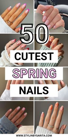 spring nail ideas Spring Nail Ideas, Simple Spring Nails, April Nails, Spring Acrylic Nails, Nail Color Trends, Spring Nail Trends, Spring Nail Designs, Spring Nail Colors