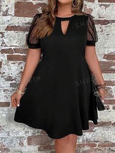 Material: Valentino Lycra
Style: Front Keyhole Elegant Plus Size Dress
Pattern: Solid; Closure: Drawstring
Sleeve: Contrast Mesh Puff Short Sleeve
NOTE : Please confirm your size before ordering the product using this Chest Size Inches:- (X-Large: 38''; 2X-Large: 40"; 3X-Large: 42"; 4X-Large: 44"; 5X-Large: 46'') Keyhole Neckline, Puff Sleeve Dress, Puffed Sleeves Dress, Winter Jackets Women, Art Clothes, Plus Size Dress, Dress Pattern, Dress P, Fashion Online Shop