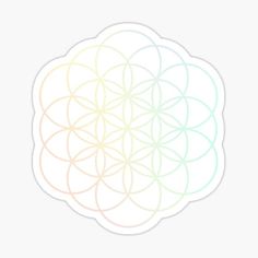 the flower of life in pastel colors sticker is shown on a white background