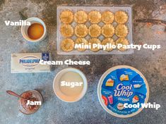 ingredients to make mini phyllo pastry cups