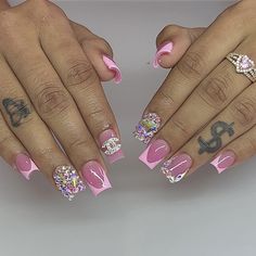 ig: _grabbersbydrea Pink Boujee Nails, Boujee Nails Short, Nail Inspo Pics, Cute Girly Stuff, Boujee Nails, Acrylic Nail Set, Summery Nails, Acrylic Nails Designs, Rich Girl Aesthetic