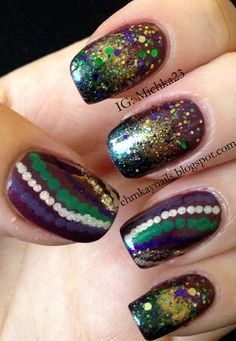 Nails Nails February, Nails With Red, Mardi Gra, Master's Degree, Mardi Gras Party, Red Dog, Fall Nail Designs, Nail Color