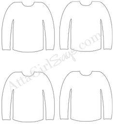 the front, back and side views of an adult's pullover sweater pattern