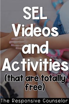 the words sell videos and activities that are totally free in front of children's hands