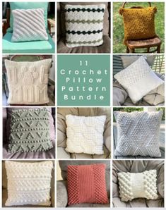 crochet pillow pattern bundle