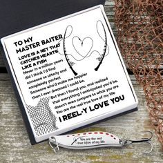 Fishing Spoon Lure - Fishing - To My Master Baiter - Love Is A Net That Catches Hearts Like A Fish - Gfaa26006 Engagement Hashtags, Unique Fishing Gifts, Fishing Themed Wedding, Fishing Spoons, 25th Anniversary Gift, Fishing Wedding, Boat Wedding, Proposal Ring Box, February Valentines