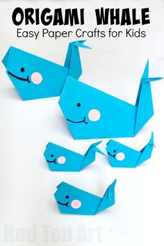 an origami whale craft for kids to make