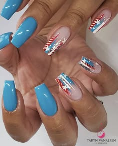 Easy 4th Of July Nails, Summer Nails 2023, Western Nails, Country Nails, Summery Nails