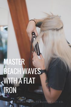 Wavy Hair With Flat Iron Tutorial, How To Do Beach Curls With A Flat Iron, Using Flat Iron To Curl Hair Beach Waves, Diy Beach Waves With Flat Iron, Diy Wavy Hair With Straightener, How To Beach Wave With Flat Iron, Beach Waves Flat Iron Tutorials, Beach Waves Using Flat Iron, Beach Waves Hair Straightener