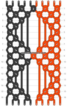 an orange and black chain is shown next to each other, with the same length