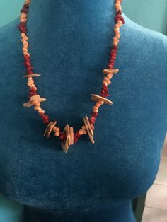 Can be worn as a choker too Huntington Beach Ca, Huntington Beach, Beaded Necklaces, Red Coral, Sea Shells, Choker, Beaded Necklace, Coral, Jewelry Necklaces