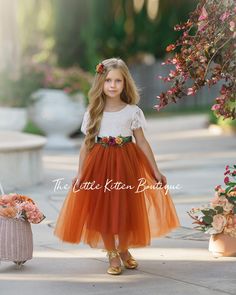 Orange Flower Girl, Fall Flower Girl, Fall Flower Girl Dresses, Rustic Flower Girl Dress, Girls Fall Dresses, Boho Flower Girl, Long Flower Girl Dresses, Rustic Flower Girls, Tulle Flower Girl