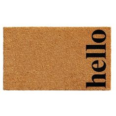 a door mat with the word regio on it in black ink, against a white background