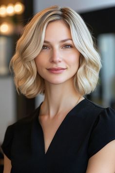 Seeking inspiration for old money bob haircuts? Explore our collection of stylish options now! Old Money Bob, Cool Blonde Tone, Angled Bangs, Chin Length Cuts, Brunette Bob, Dark Brunette Hair, Jet Black Hair, Chin Length Bob, Straight Blonde Hair