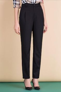 Black High Waist Straight Pants Formal Pants Women High Waist Black, Formal Pants For Women High Waist, Black Formal Trousers For Women, Formal Pant Designs For Women, Formal Black Pants Women, Formal Pants Women High Waist, Black Formal Pants Women, Formal Black Pants Outfit, Black Straight Pants Outfit