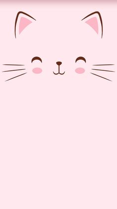 a pink background with a cat's face