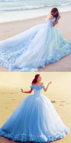 Glamorous Off-the-shoulder Ball Gown Sweep Train Pink Wedding Dress with Flower,SB2331 on Storenvy Cinderella Quinceanera Dress, Flower Prom Dresses, Flower Wedding Dresses, Light Blue Quinceanera Dresses, Aramex Delivery, Quincenera Dresses, Flower Prom Dress, Blue Ball Gowns, Quinceanera Dresses Blue