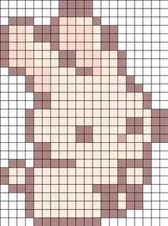 a cross stitch pattern with the shape of a woman's face in brown and white