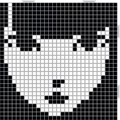 an image of a pixellated black and white cat