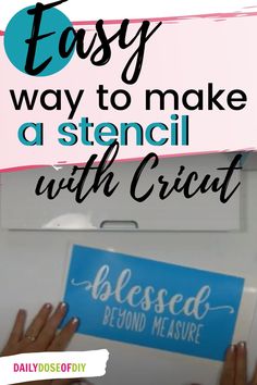 someone holding up a stencil with the words, easy way to make a stencil with crict