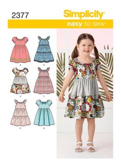 Oh the possibilities! Simplicity 2377 sewing pattern was released in 2010 for child sizes 3, 4, 5, 6, 7, and 8.  Suggested fabrics include cotton and cotton blends, gingham, laundered cottons, batiks, calico, chambray, pique, seersucker, eyelet, gauze, voile, soft lightweight linen and linen blends.  Sewing Level: Easy This listing is for the pattern, only.  This pattern was purchased NEW and is UNCUT, with original factory folds. The paper envelope has small wrinkles, may be torn.  The pattern envelope in the photo may not be the pattern envelope you receive, as I generally stock multiple copies, and restock patterns as they sell, without posting new photographs. Major pattern maker sizing is different from U.S. retail ready-to-wear sizing, especially in misses and women's clothing. Use y Peasant Dress Patterns, Simple Dress Pattern, Girls Dress Sewing Patterns, Simplicity Dress, Girl Dress Pattern, Sewing Patterns Girls, Sew Ins, Girl Dress Patterns, Sewing Patterns For Kids