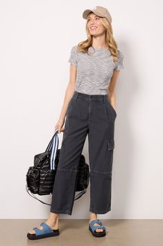 Add the Jericho Pant by AGOLDE to your utility collection. Crafted in a comfortable cotton canvas material, these pants feature a high-rise fit, four-pocket styling, pleats at the front, and cargo pockets on the outseams. Style these with your favorite graphic tee, sneakers, and baseball cap for an effortlessly chic look. Wide-leg Workwear Cargo Pants With Multiple Pockets, Wide-leg Cargo Pants With Multiple Pockets For Workwear, Cotton Cargo Jeans With Pockets For Workwear, Cotton Workwear Cargo Jeans, Cotton Bottoms With Multiple Pockets For Work, Cotton Workwear Bottoms With Multiple Pockets, Cotton Work Bottoms With Multiple Pockets, Cotton Cargo Jeans With Flap Pockets For Work, High-waisted Cotton Cargo Jeans For Work