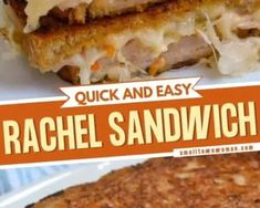 an advertisement for the quick and easy rachel sandwhich cookbook is shown