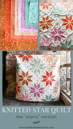 the finished quilt is shown with different colors and patterns