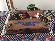 Monster Jam Birthday Cake, Construction Birthday Cake