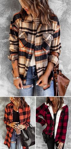 Big Shirt Outfits, Everyday Outfits Fall, Plaid Shirt Outfits, Tops Online Shopping, Shirt Outfits, Plaid Shirts, Big Shirt, Plaid Fashion, Fall Fashion Outfits