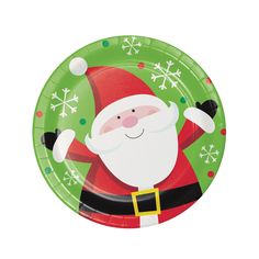 a paper plate with santa clause on it