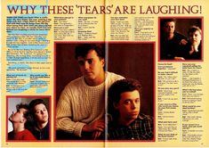 an article in a magazine with pictures of two men and the caption why these tears are laughing