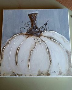 a painting of a large white pumpkin