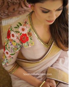 Anusree Actress, Raw Silk Blouse, Embroidery Blouses, Blouse Design Images, Wedding Blouse Designs