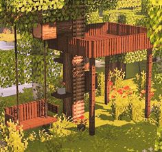 an artist's rendering of a wooden gazebo surrounded by greenery