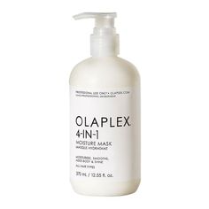 Olaplex 4-in-1 Moisture Mask is a highly powerful concentrated reparative mask that has been specially designed to restore moisture back into damaged, brittle, and dull hair and to add long lasting shine & body after just one use. The mask can be used as a stand along treatment or as a deep conditioning and moisturising treatment.
Features:

Highly concentrated with OLAPLEX patented technology to strengthen even the most fragile of hair bonds
Adds intense long-lasting shine, unbeatable body and smooths hair, leaving a super supple finish
Complements both chemical and non-chemical, in-house salon treatments
Sulfate & Paraben free

Excluded from discounts.Maximum purchase: 12. Olaplex Moisture Mask, Opalex Hair Products, Olaplex 4 In 1 Mask, Olaplex Mask, Olaplex Hair Mask, Olaplex Products, Treat Damaged Hair, Hair Masque, Hair Care Products Professional