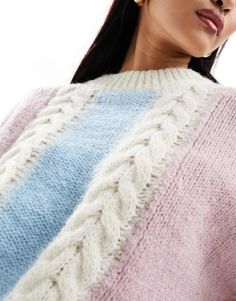 Sweaters & Cardigans by Pieces In knit to win knit Colorblock design Crew neck Drop shoulders Relaxed fit Colour Blocking, Detailed Sweater, Jumpers And Cardigans, Color Blocking, Color Block, Sweaters & Cardigans, Must Haves, Cardigans, Jumper