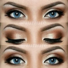 51 Best Ideas Of Makeup For Blue Eyes Neutral Smokey Eye, Daily Eye Makeup, Rock Makeup, Makeup Cantik, Wedding Hairstyles And Makeup, Pretty Eye Makeup, Makeup Tip, Easy Makeup Tutorial