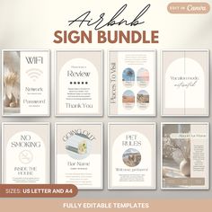 a set of six postcard templates with the words, signs and symbols on them