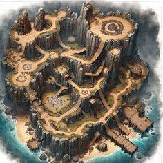 One Piece Dnd, Procreate Building, Rpg City, Dnd City, Art Buildings, Fantasy City Map, Architectural Scale