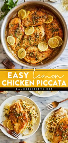 easy lemon chicken piccata in a skillet